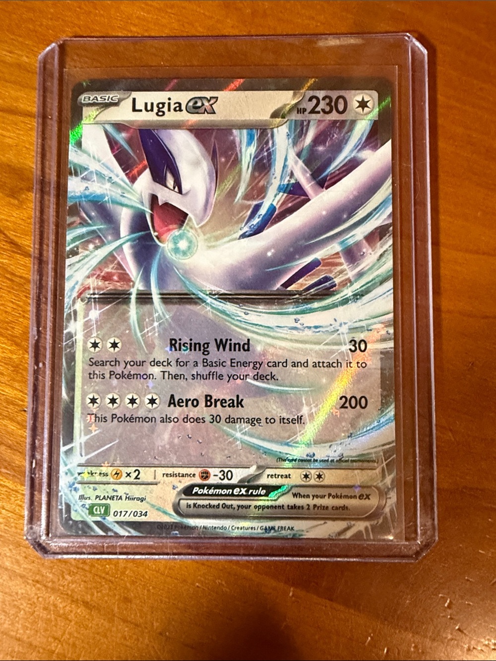 Pokemon Lugia ex Holographic Card - White & Blue